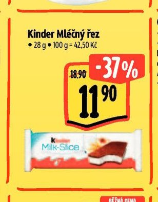 Kinder Mléčný řez