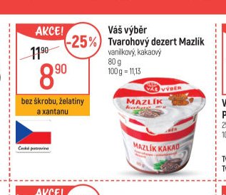Váš výběr Tvarohový dezert Mazlík