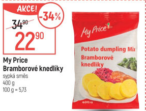 Bramborové knedlíky v prášku My Price