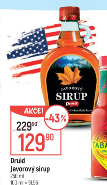 Javorový sirup Druid