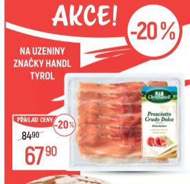 Šunka Prosciutto Crudo Dolce Christanell