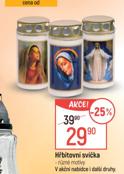 Svíčky hřbitovní s víčkem Ikona