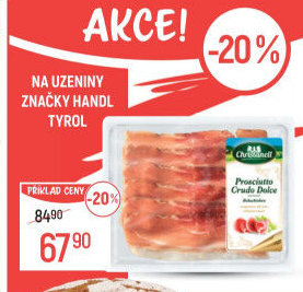 Šunka Prosciutto Crudo Dolce Christanell