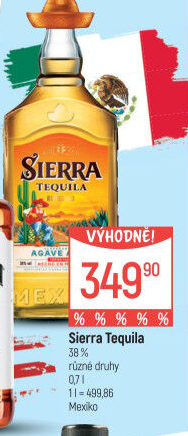 Tequila zlatá Reposado Sierra