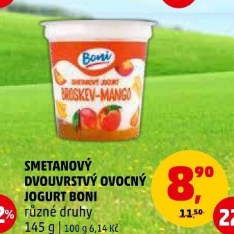 Jogurt smetanový ovocný Boni