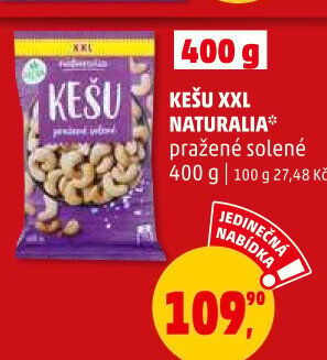 Kešu pražené Naturalia