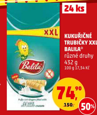 Kukuřičné trubičky bez lepku Balila