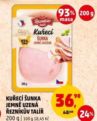 Šunka kuřecí jemně uzená Řezníkův talíř