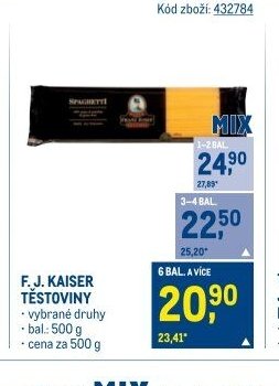 F. J. KAISER TĚSTOVINY