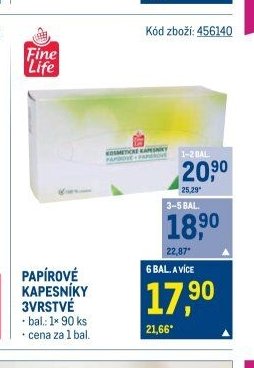 Fine Life papírové kapesníky 3vrstvé