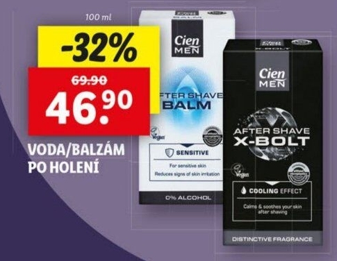 Voda po holení Cien