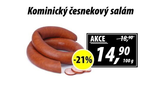 Salám kominický česnekový točený