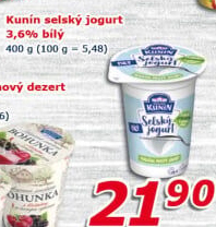 Bílý jogurt selský Mlékárna Kunín