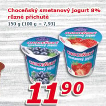 Jogurt smetanový ochucený Choceňský