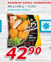 Medailonky kuřecí smažené mražené Vodňanské kuře