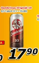 Pivo světlé výčepní Originál 10° Gambrinus