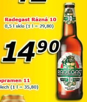 Pivo světlé výčepní Rázná 10° Radegast