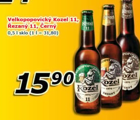 Pivo světlý ležák 11° Medium Velkopopovický Kozel