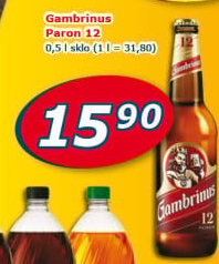 Pivo světlý ležák 12° Patron Gambrinus