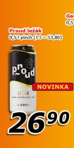 Pivo světlý ležák Proud