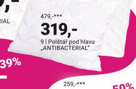 Polštář pod hlavu ANTIBACTERIAL
