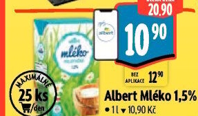 Mléko trvanlivé Albert - 1,5% polotučné