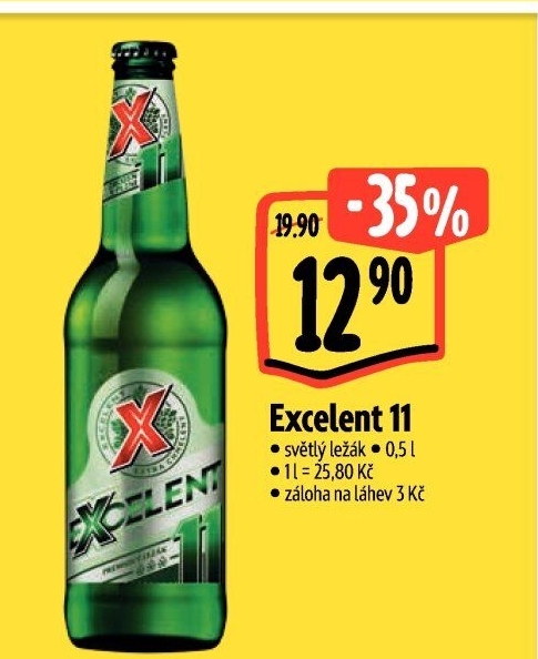 Pivo světlý ležák 11° Excelent