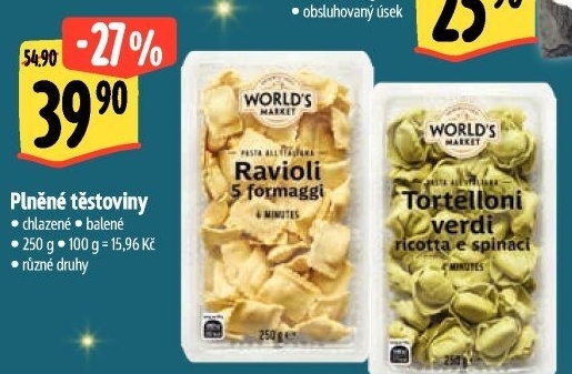 Těstoviny plněné chlazené World'