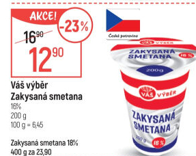 Zakysaná smetana 16% Váš Výběr