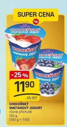 Jogurt smetanový ochucený Choceňský