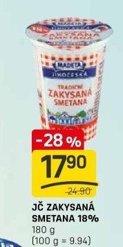 Smetana zakysaná Jihočeská Madeta 18%