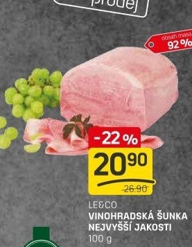 Šunka vinohradská nejvyšší jakosti LE&
