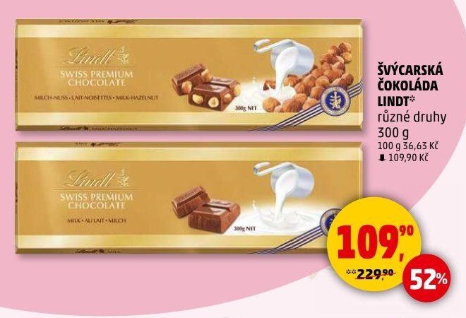 Švýcarská čokoláda Lindt