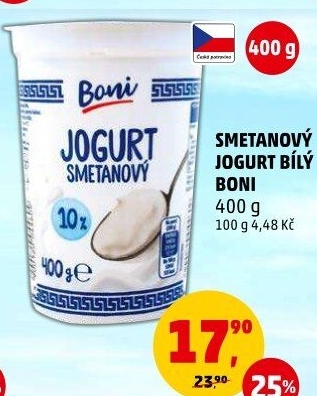 Bílý jogurt smetanový Boni