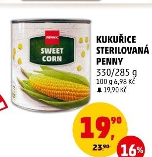 Kukuřice sterilovaná Penny