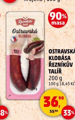 Ostravská klobása Řezníkův talíř