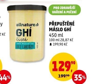 Přepuštěné máslo Ghí Allnature