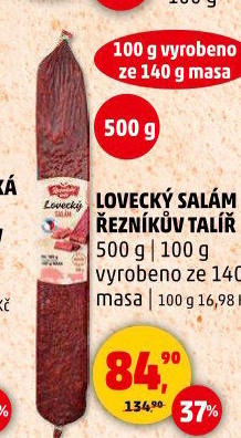 Salám lovecký Řezníkův talíř