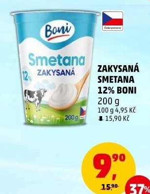 Smetana zakysaná Boni 12%