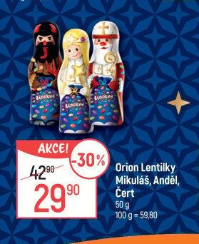 Orion Lentilky Mikuláš, Anděl, Čert