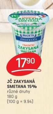 JČ ZAKYSANÁ SMETANA 15% různé druhy 180 g