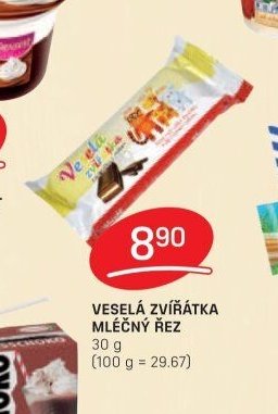 VESELÁ ZVÍŘÁTKA MLÉČNÝ ŘEZ 30 g