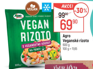 Rizoto mražené vegan Agro Jesenice