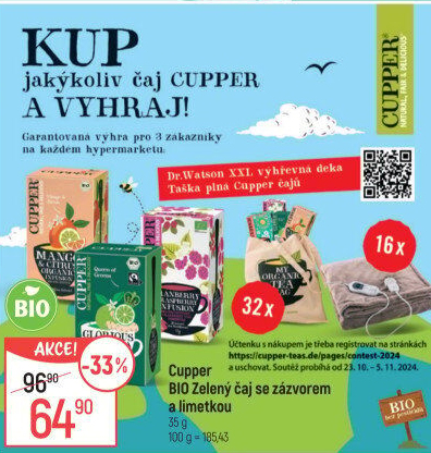 Čaj zelený bio Cupper