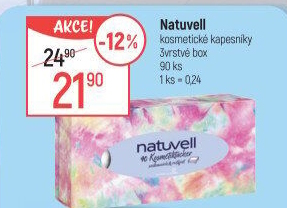 Papírové kapesníčky 3vrstvé Natuvell - box
