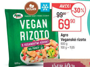Rizoto mražené vegan Agro Jesenice