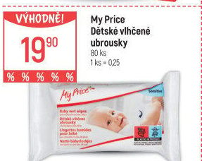 Vlhčené ubrousky dětské My Price