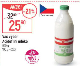 Acidofilní mléko Váš Výběr