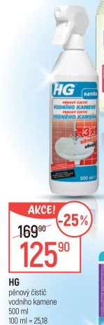Čistič pěnový na vodní kámen HG