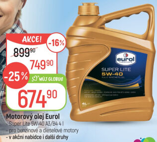 Motorový olej Super Lite 5W-40 Eurol